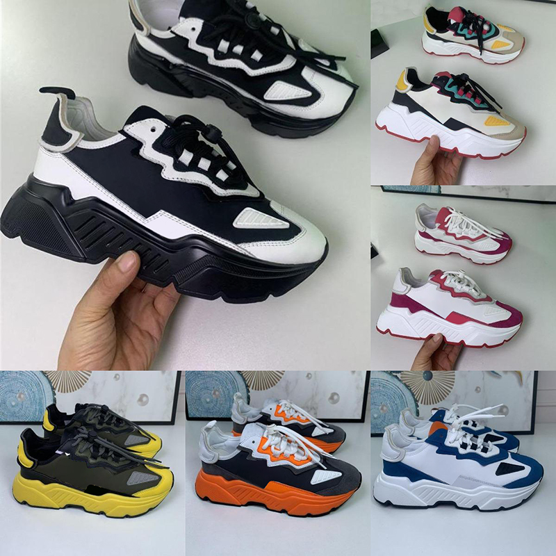 Designer Luxury brand casual shoes vintage leather trainer thick sole with comfortable men and women match fashion color sneakers5478