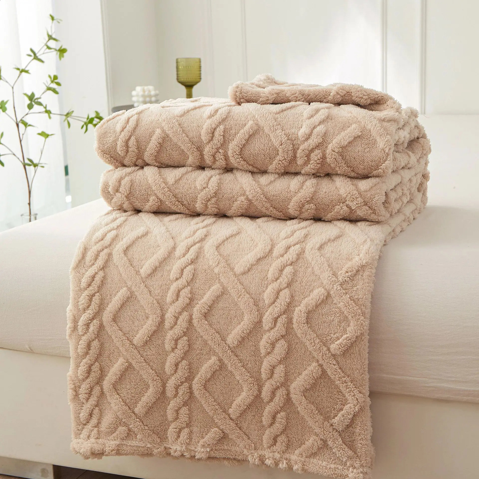 Winter Blanket Home Warmth Sherpa Soft Sofa Cover Throwing born Packaging Childrens Bedding Travel Wool Thick Warm 240723