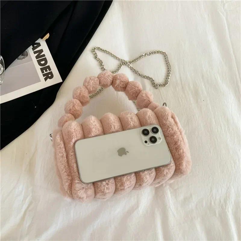 Shoulder Bags Trend Plaid Plush For Women Designer Square Female Bag Fashion Purse Winter Crossbody Handbag zhanyishengli