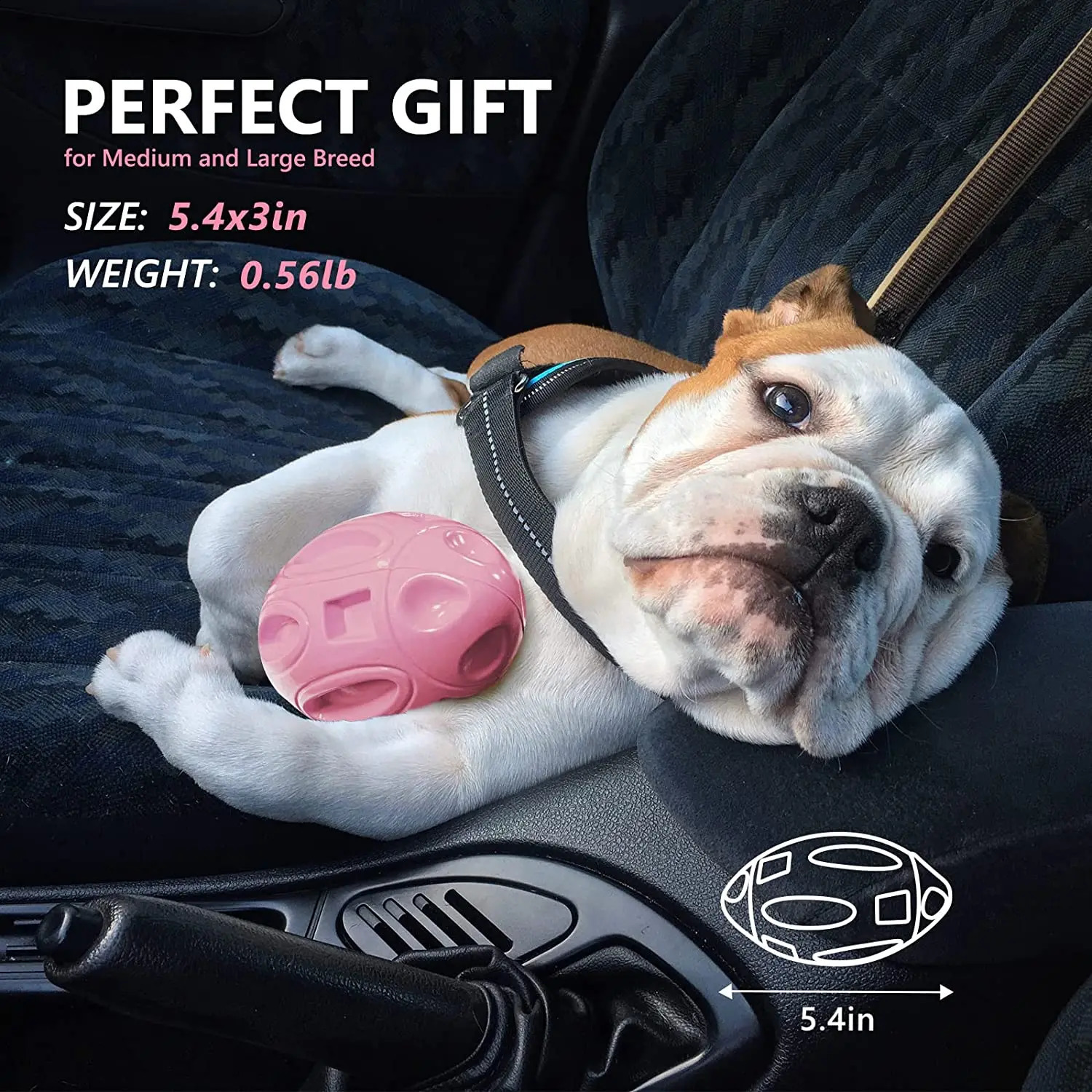 Squeaky Dog Toys for Aggressive Chewers Rubber Puppy Chew Ball Teeth grinding cleaning Durable Pet Toy for Medium Large Breed 240722