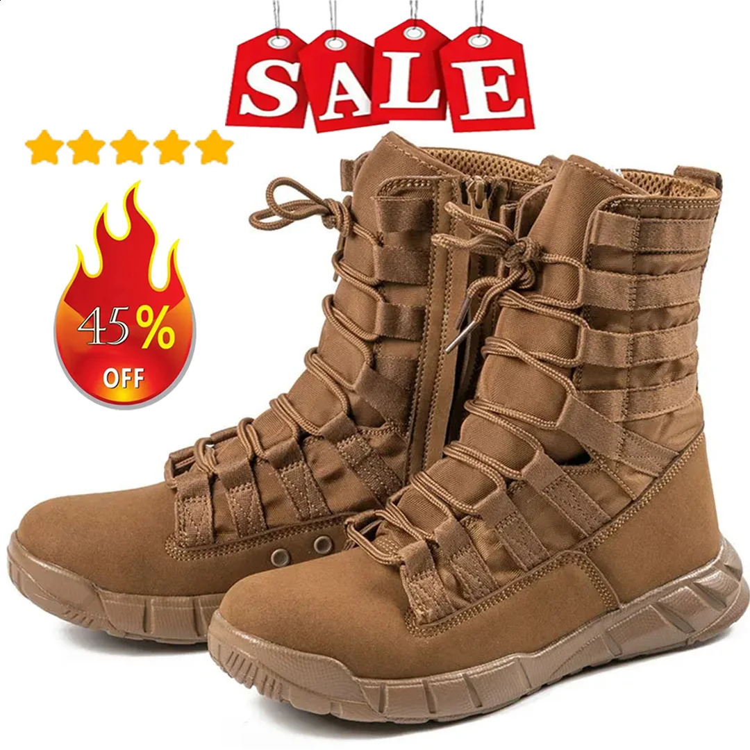 Lightweight Combat Boots Tactical Boots Men Outdoor Hiking Desert Army Shoes Breathable Comfort Male Jungle Ankle Shoes 240708