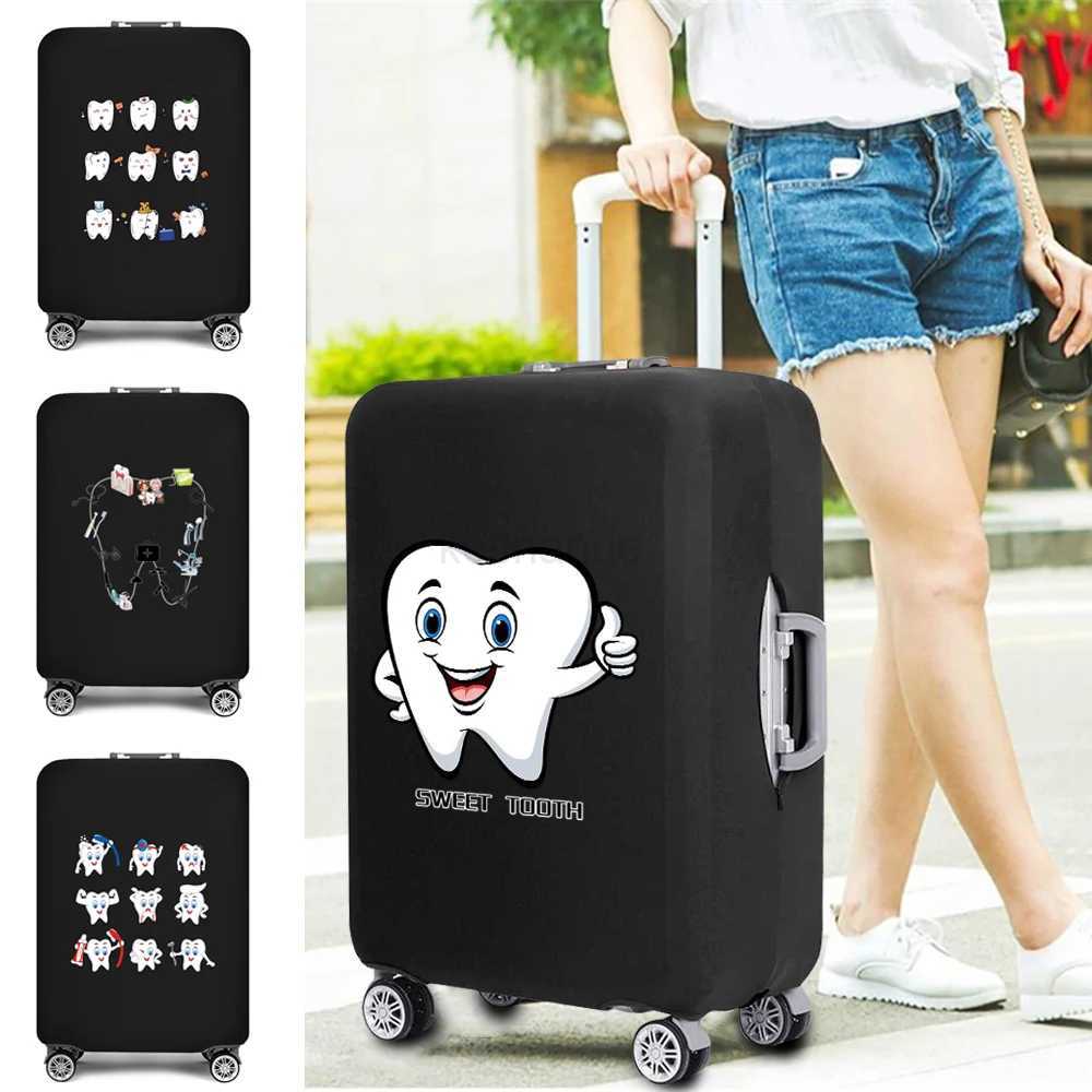 Teeth Print Luggage Cover Thicker Elastic Suitcase Cover Protector Apply To 18-28 Suitcase Cover Travel Accessories LuggageXJ240723