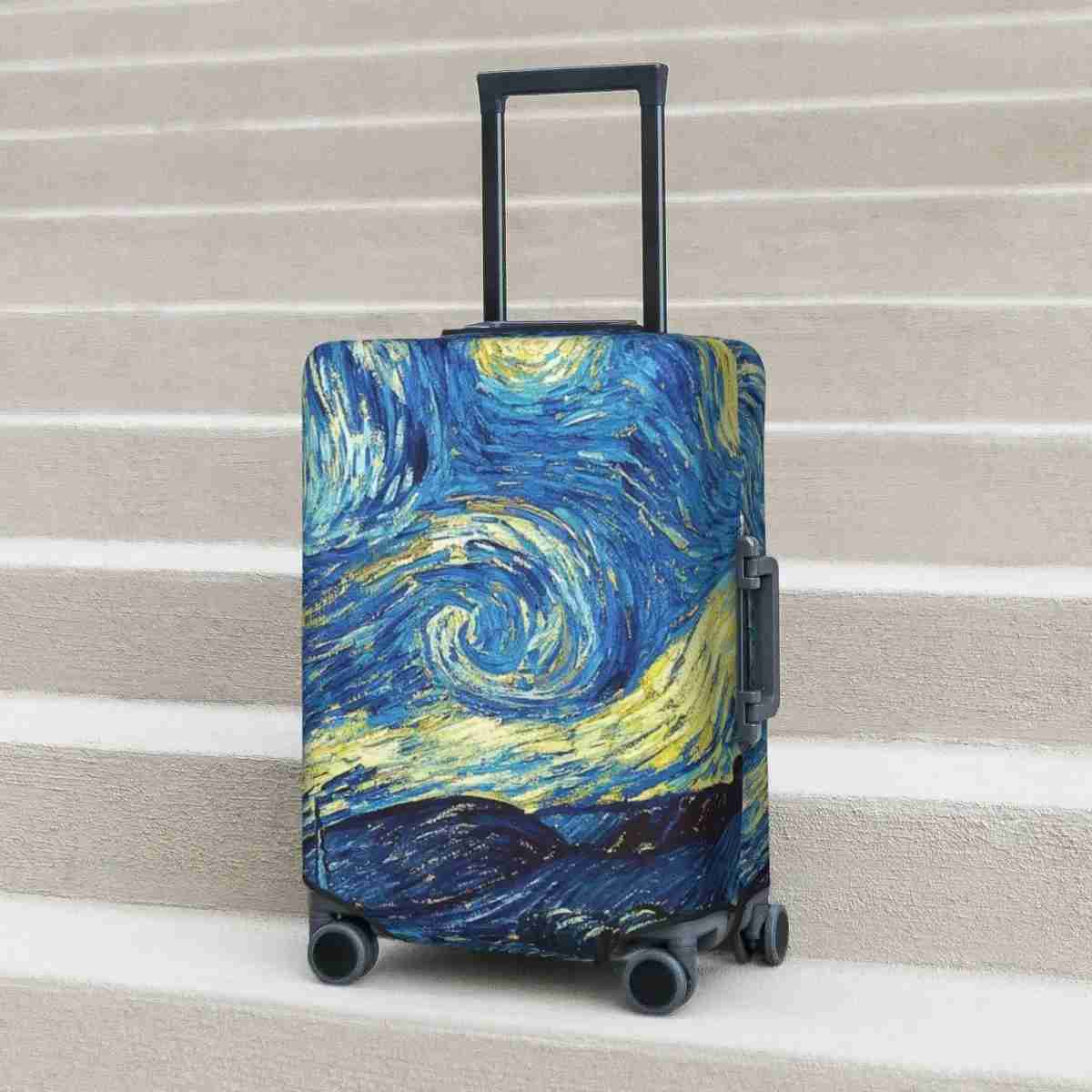 Van Gogh Starry Night Suitcase Cover Flight Starry Night Van Gogh Elastic Luggage Supplies Travel ProtectorXJ240723