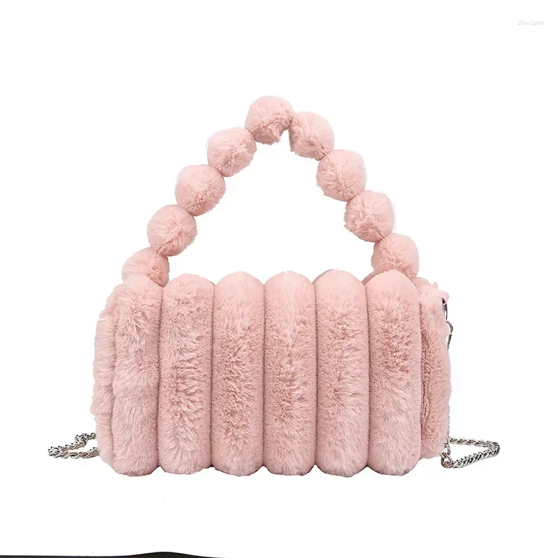 Shoulder Bags Trend Plaid Plush For Women Designer Square Female Bag Fashion Purse Winter Crossbody Handbag zhanyishengli