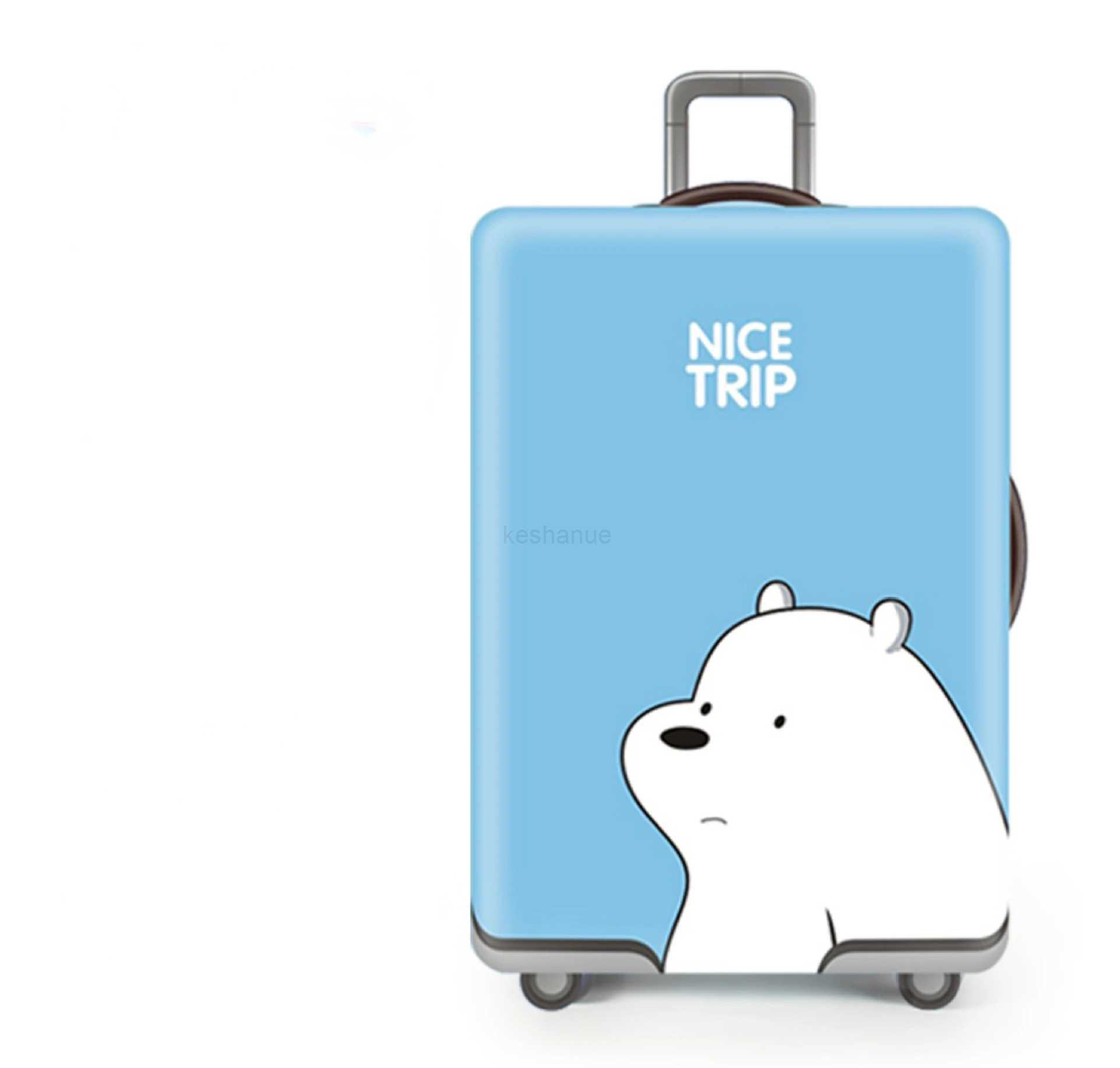 Cute Bear Luggage Cover Travel Suitcase Protector Suit For 18-32 Size Trolley Case Dust Travel Accessories Elasticity Box SetsXJ240723