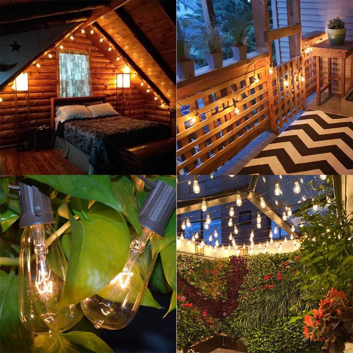led solar edison long bulb outdoor patio wedding decoration ambient light string