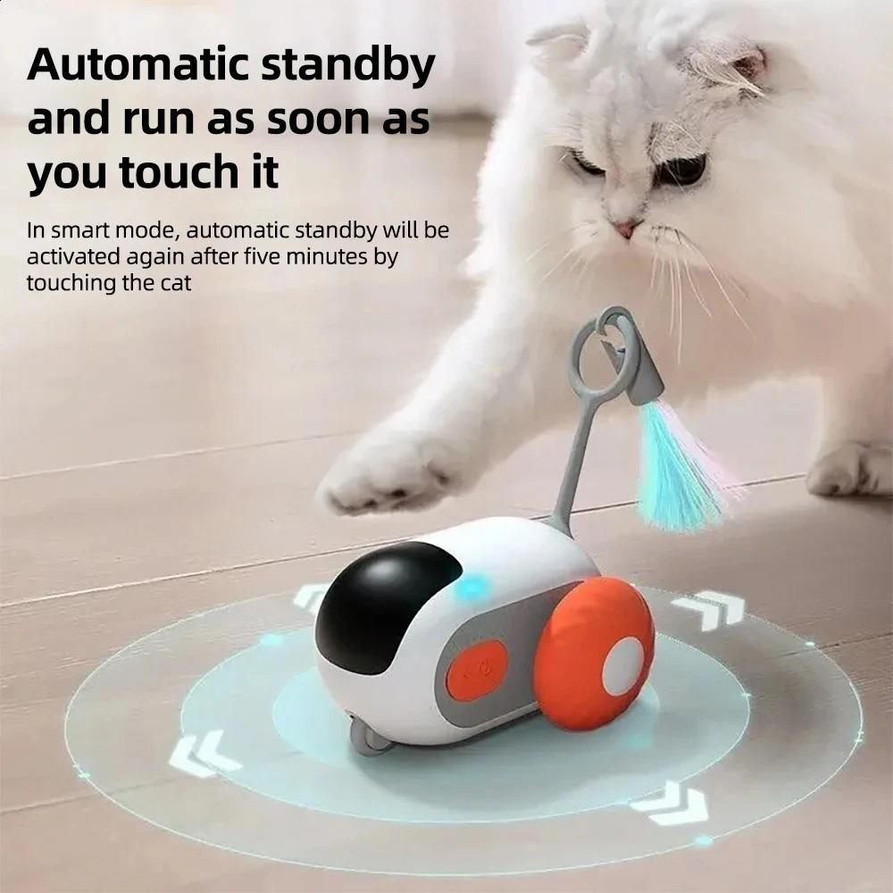Remote Control Cat Smart Car Interactive Toy Self Play Automatic Moving Toy for Cats Boredom Busters Fun Cat Toy 240723