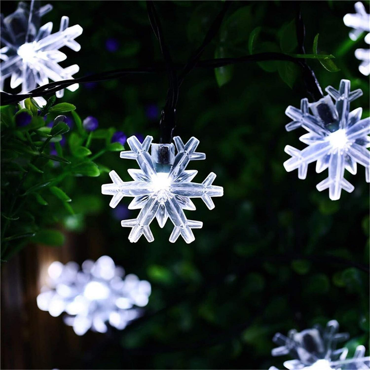 LED Solar Snowflake Waterproof String Lights Outdoor Garden Balcony Decoration String Lights