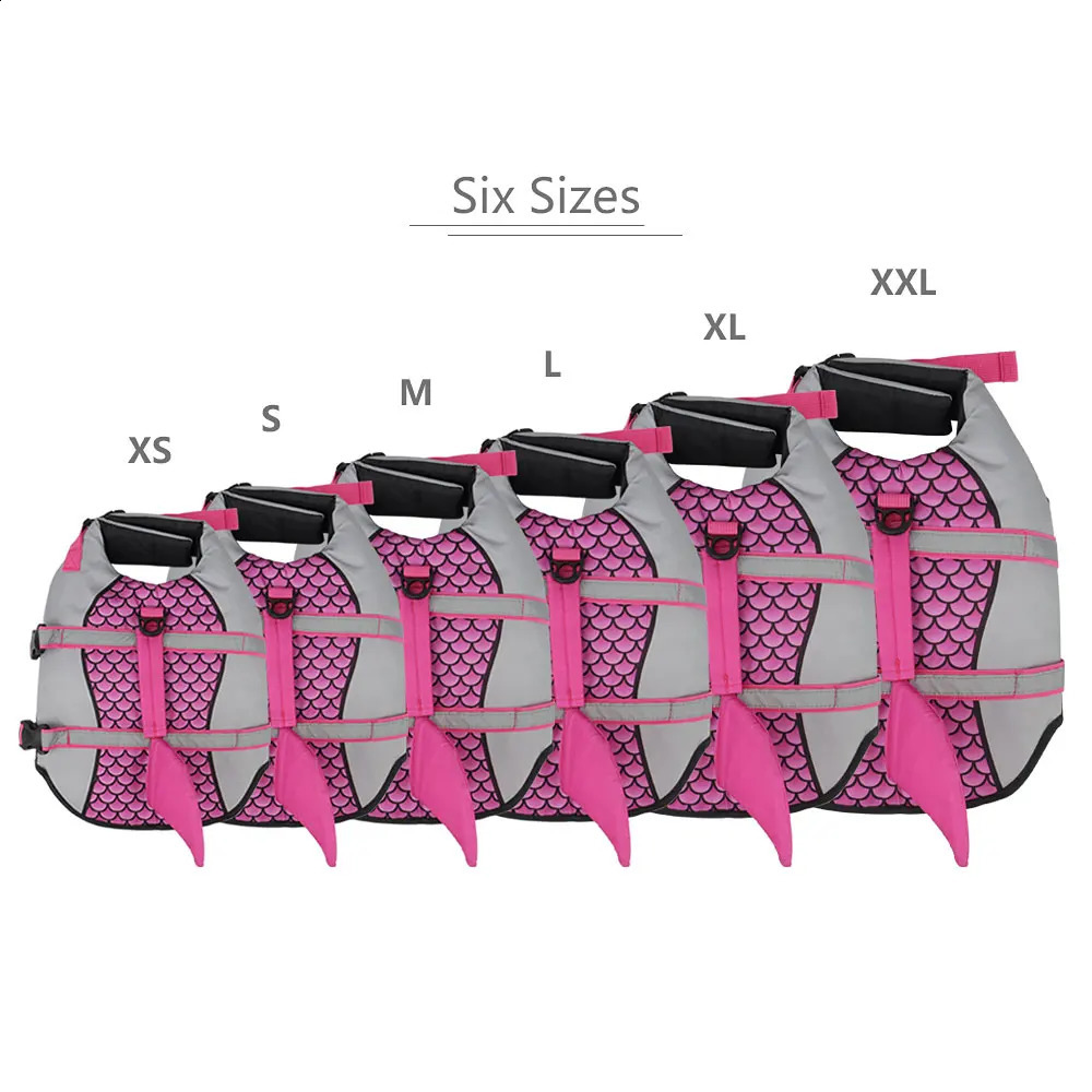 Scales Shark Swim Dog Clothes Life Jacket Vest Harness Pet Swimming Summer Swimwear 240722