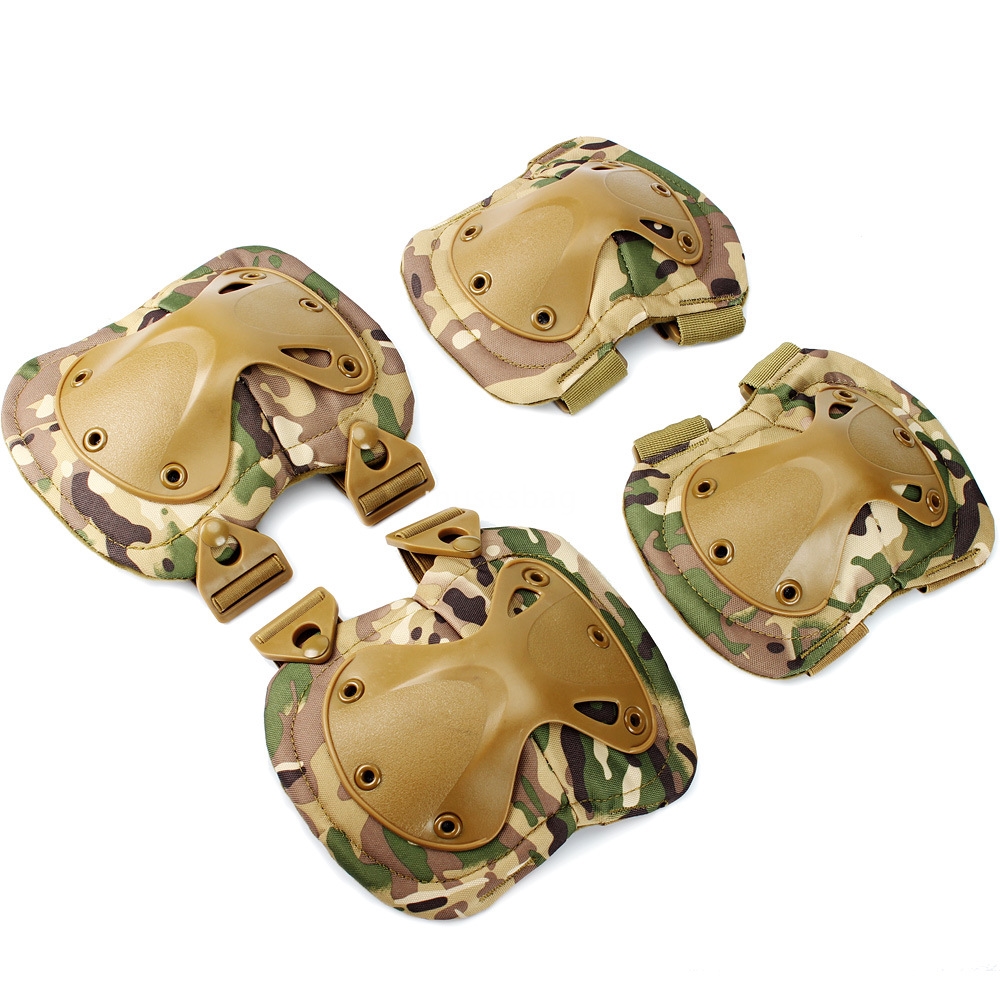 Outdoor tactical knee protector elbow four sets crawling training army camouflage protective sports equipment wholesale