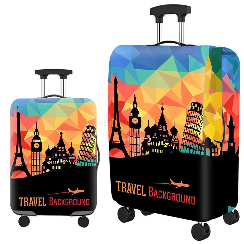 Thick Elastic World Map Luggage Protective Cover Zipper Suit For 18-32 inch Bag Suitcase Covers Trolley Cover Travel AccessoriesXJ240723