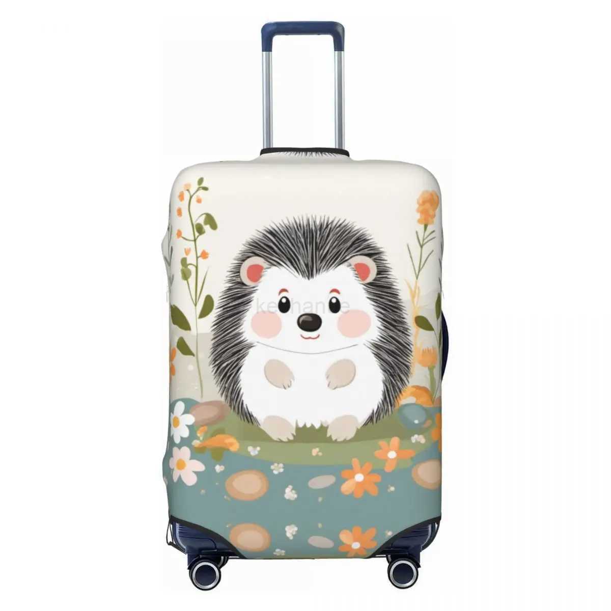 Kawaii Cartoon Pineapple Hedgehog Suitcase Cover Animals Cruise Trip Holiday Fun Luggage Accesories ProtectionXJ240723