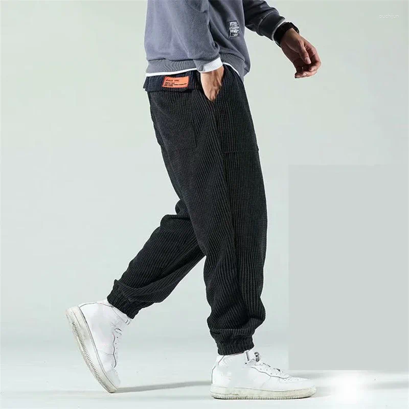 Men's Pants In Corduroy Jogger Harem Hip Hop Spring Summer Loose Harajuku Trousers Outdoor Sport Sweatpants Big Size Pantalo bb