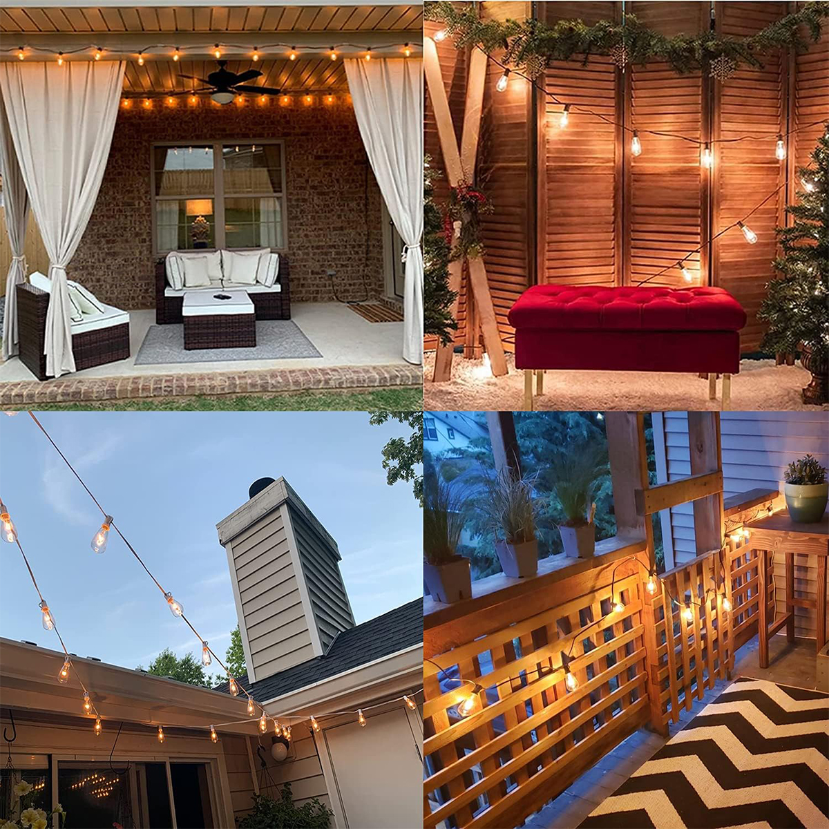 led solar edison long bulb outdoor patio wedding decoration ambient light string