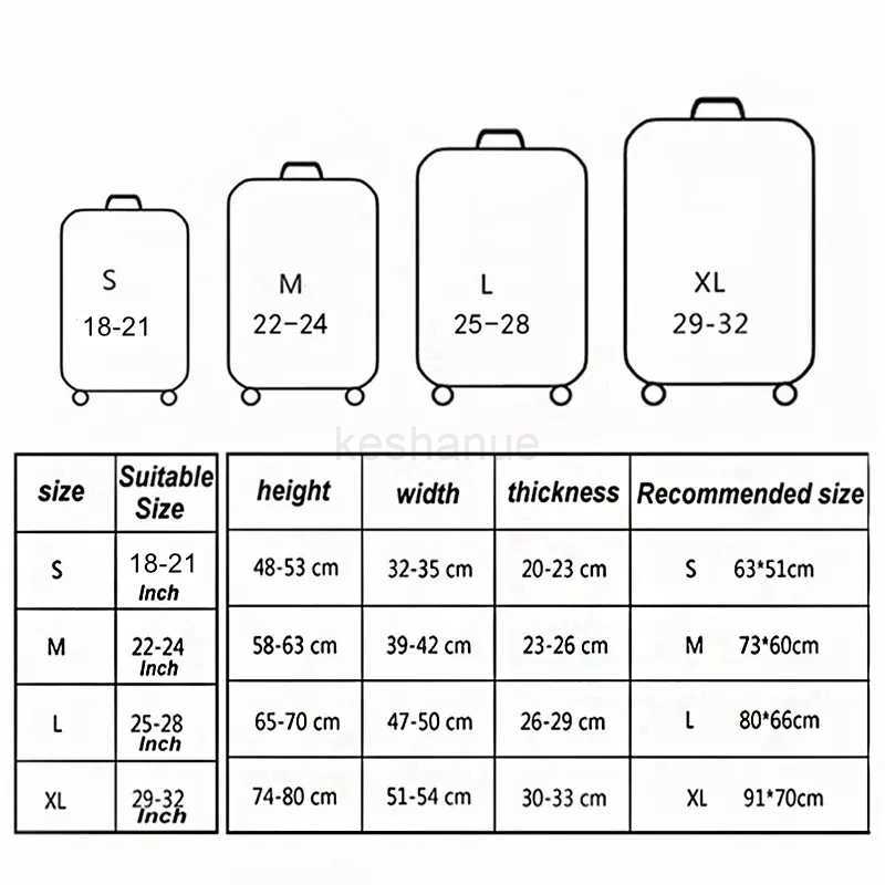 Thick Elastic Cartoon Luggage Protective Cover Zipper Suit For 18-32 inch Bag Suitcase Covers Trolley Cover Travel AccessoriesXJ240723