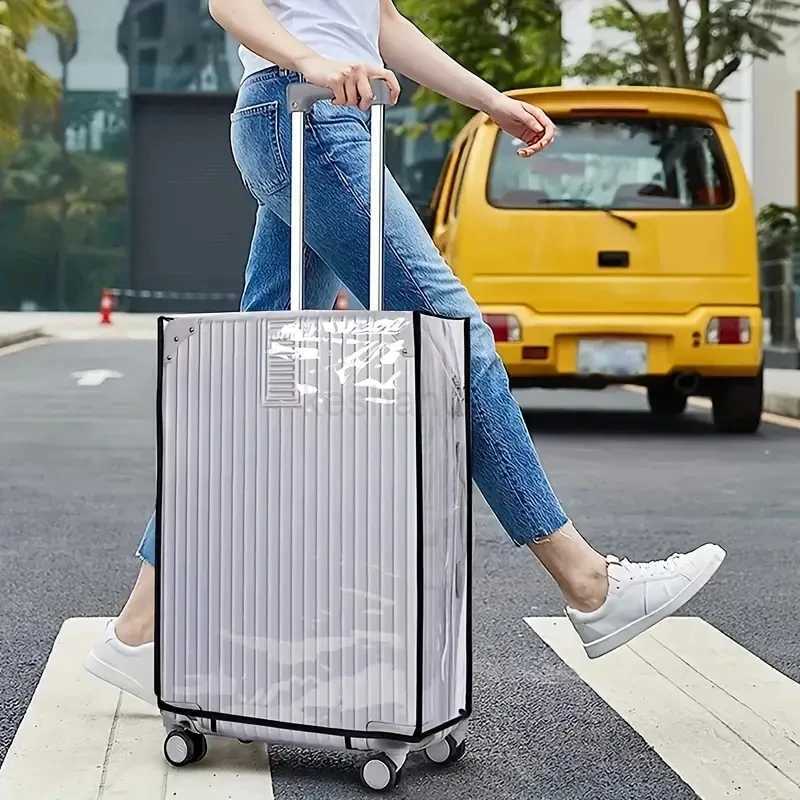 Transparent Clear Tavel Luggage Cove Waterproof Suitcase Cover Protector Foldable Dutoproof Luggage Cover PoteterXJ240723