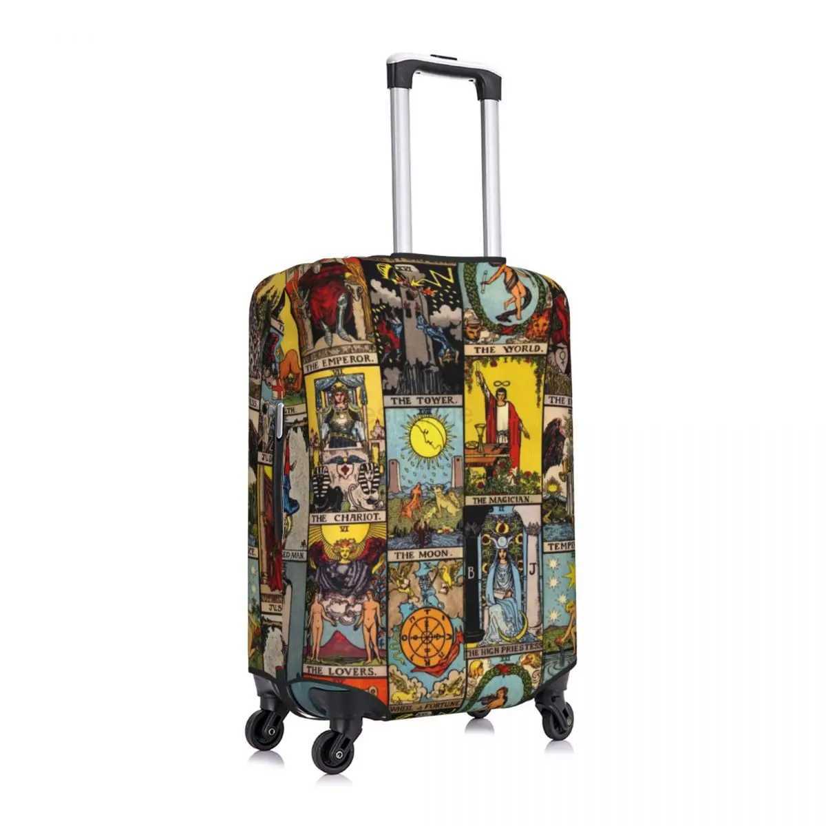Vintage Moon Suitcase Cover Tarot Art Collage Travel Flight Strectch Luggage Accesories ProtectionXJ240723