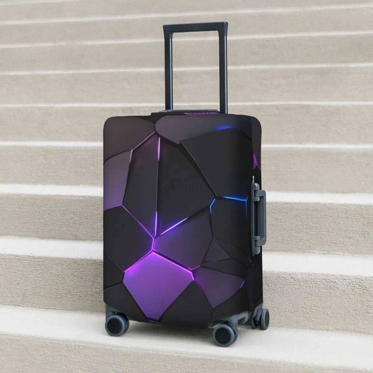 3d Neon Printing Suitcase Cover Colorful Abstract Geometry Travel Holiday Useful Luggage Accesories ProtectorXJ240723
