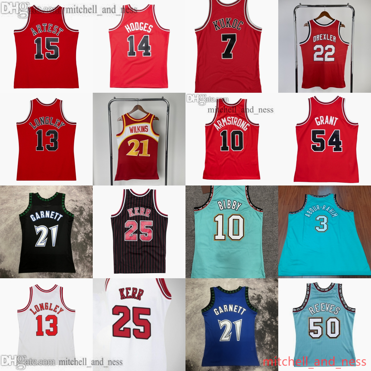 Classic Retro 1997-98 Printed Basketball 21 Kevin Garnett Jersey Vintage 50 Bryant Reeves 10 Mike Bibby 22 Clyde Drexler 54 Horace Grant 25 Steve Kerr Jerseys Shirts