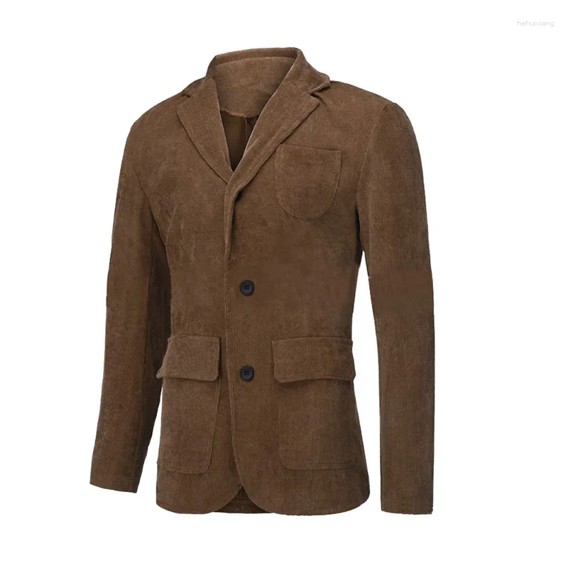 Men's Corduroy Jackets: Vintage Style Slim Fit Button Down Lapel Coats For Business Casual Wear