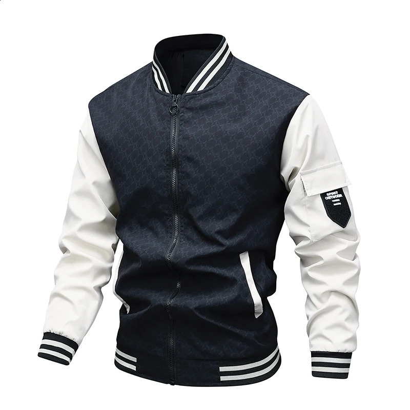 Mens Jacket Autumn Thin Long Sleeve Baseball Uniform Windproof Cycling Jacket Fashion Zipper Casual Jacket M-5XL 240816