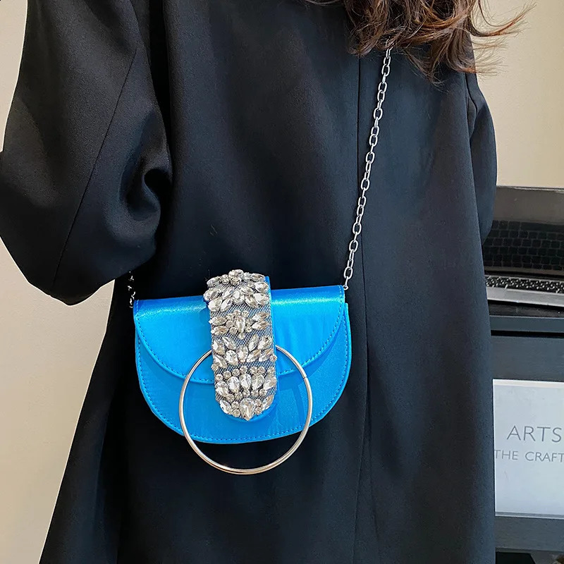 Womens y Evening Bag Shining Rhinestone Clutch Money Fashion Shoulder Handbag Wedding Party Dinner 240910