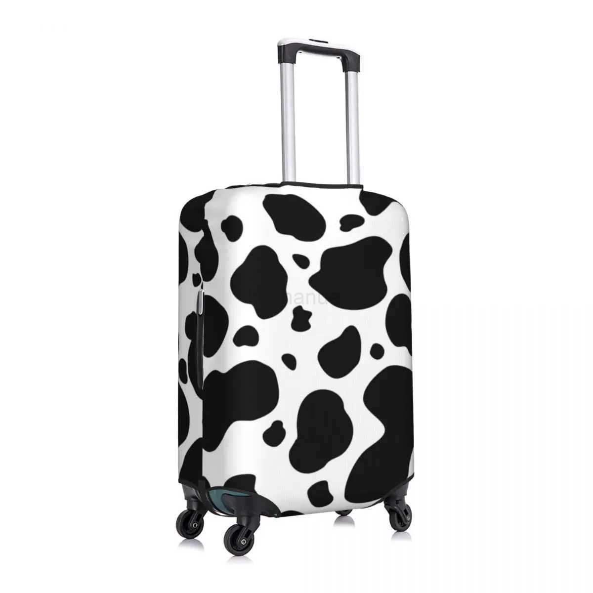 Black And White Cow Print Suitcase Cover Vacation Cow Spots Pattern Fun Luggage Case Travel ProtectorXJ240723
