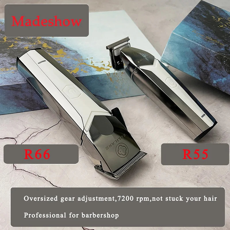 Madeshow R66 Professional Clipper Man Trimmer R55 0MM Cutter 7200 rpm Cutting Machine Oil Head Push Hair Salon 240712 C260312