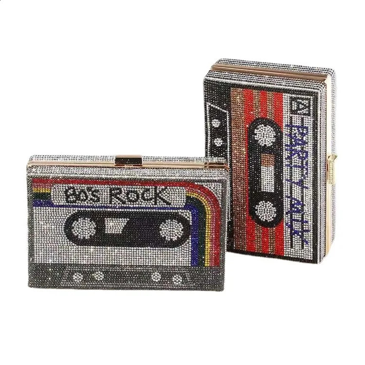 Blue wallet crystal diamond ladies dinner bag clutch portable wedding night party shoulder money 240723Zl