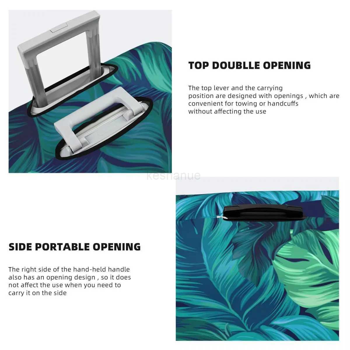 Hot Sale-- Tropical Leaves Prints Suitcase Cover Practical Business Protection Luggage Case HolidayXJ240723