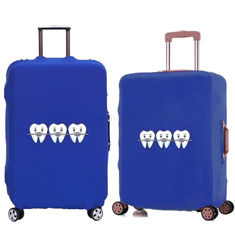 Suitcase Protective Cover Trolley Travel Suitcase Elastic Dustroof Cover Apply To 18-28 Inch Luggage Teeth Series PatternXJ240723