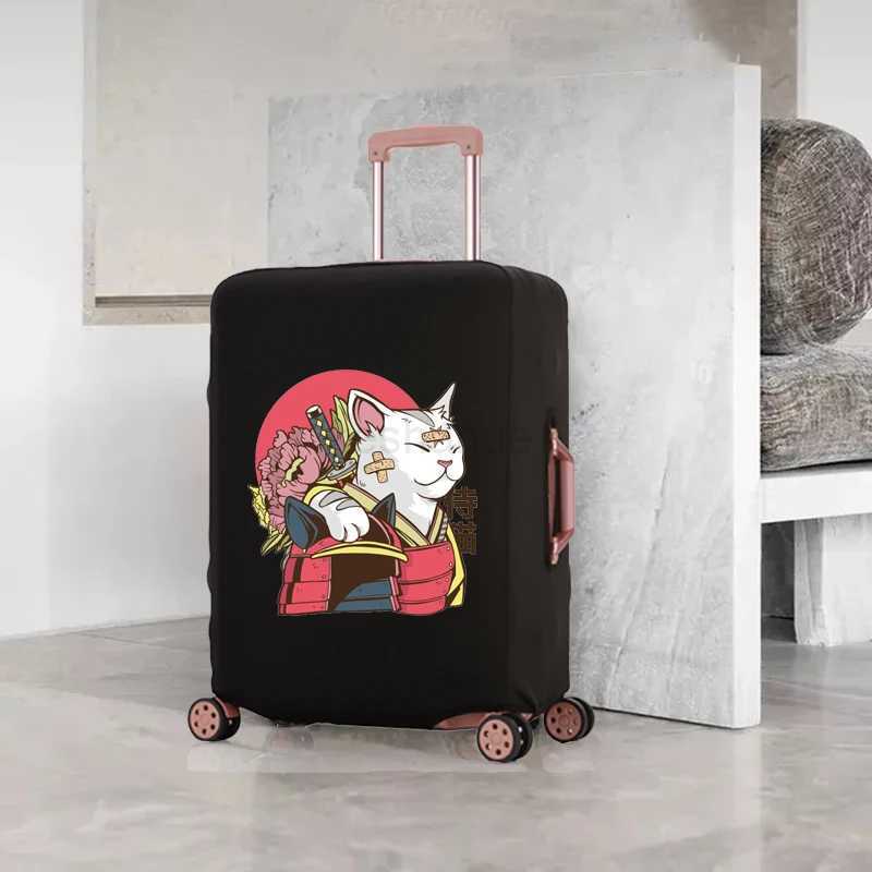 Samurai Cat Luggage Cover Washable Protective Cover Anti-scratch Luggage Cover Dust-proof Suitable for 18-32 Inch Travel SetXJ240723