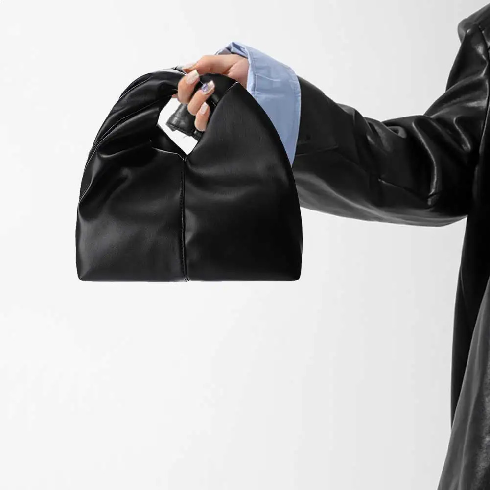 Women PU Twist Top Handle Bag Hasp Closure Mini Purse Solid Color Fashionable Clutch Purse Small Dumpling Bag for Outdoor Travel 240723