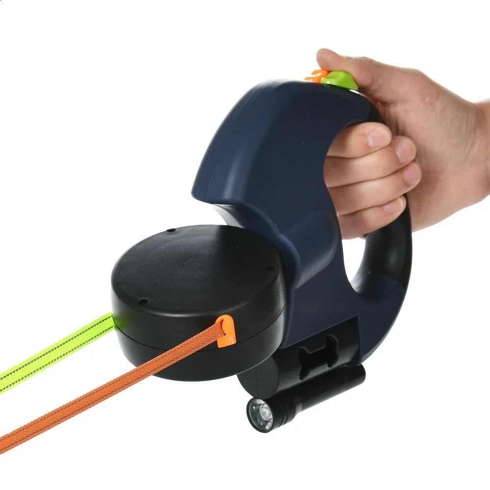 Dual Dogs Pet Leash Ropes Auto Retractable Pet Cat Dog Traction Rope Adjustable Dual Dogs Strap Auto Flexible Dog Pet Leash Rope 240722