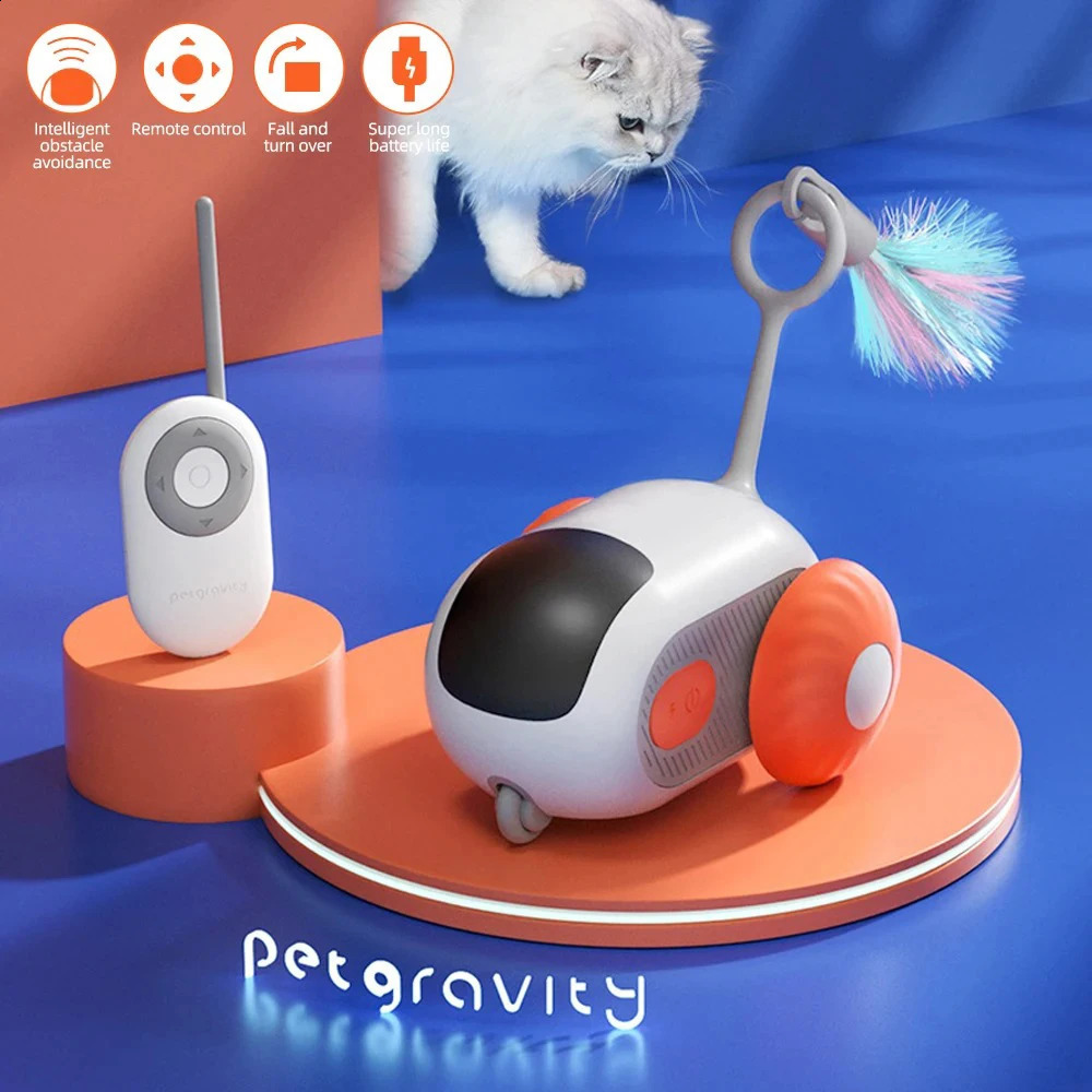 Remote Control Cat Smart Car Interactive Toy Self Play Automatic Moving Toy for Cats Boredom Busters Fun Cat Toy 240723