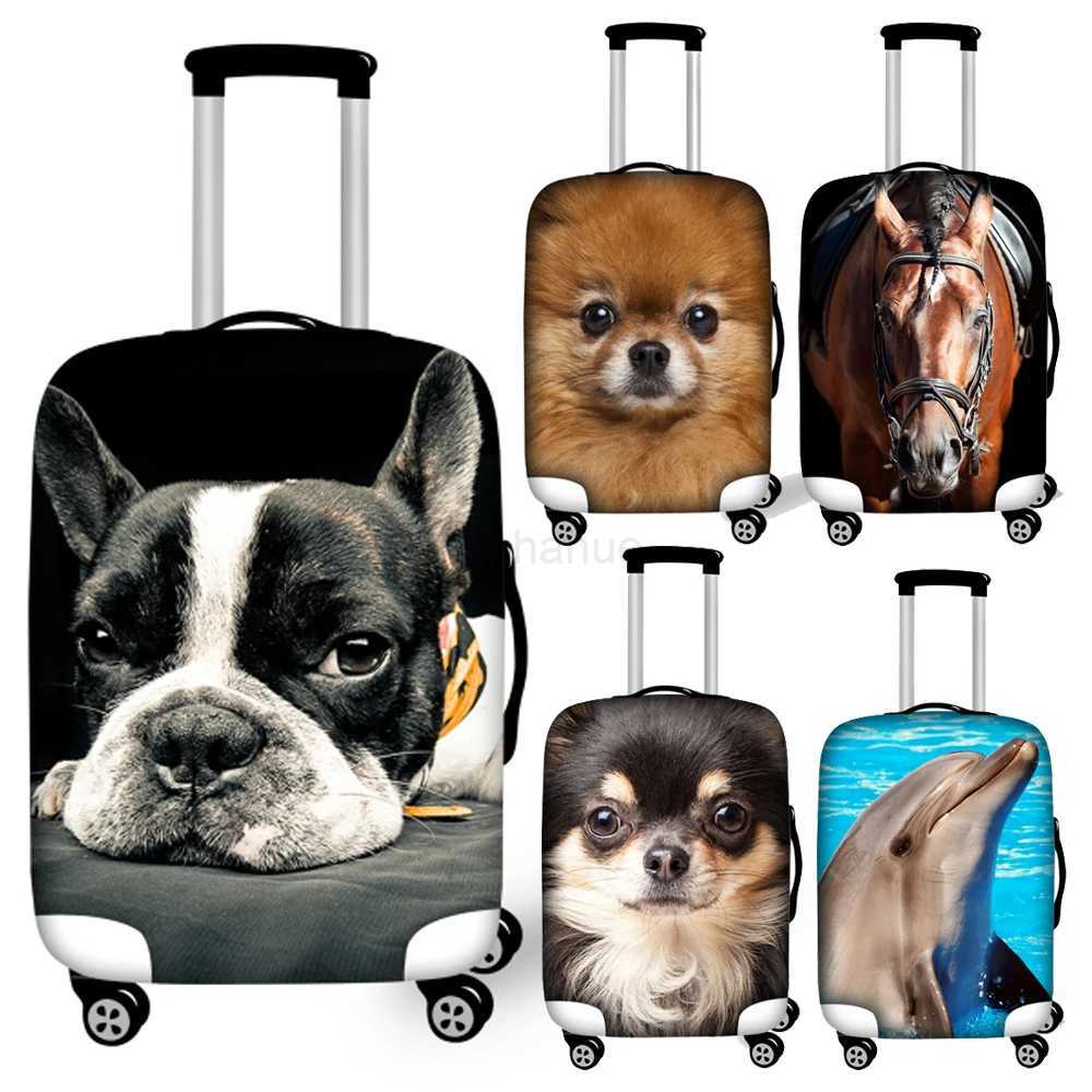 3d Animal Dog Dolphin Cat Horse Print Luggage Covers Waterproof 18-32inch Travel Suitcase Cover Trolley Case CoverXJ240723
