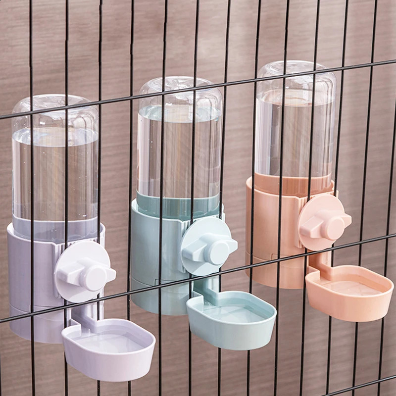 Pet Feeder Cage Hanging Bowl Water Bottle Food Container Dispenser For Feeding Products To Puppies Cats Rabbits