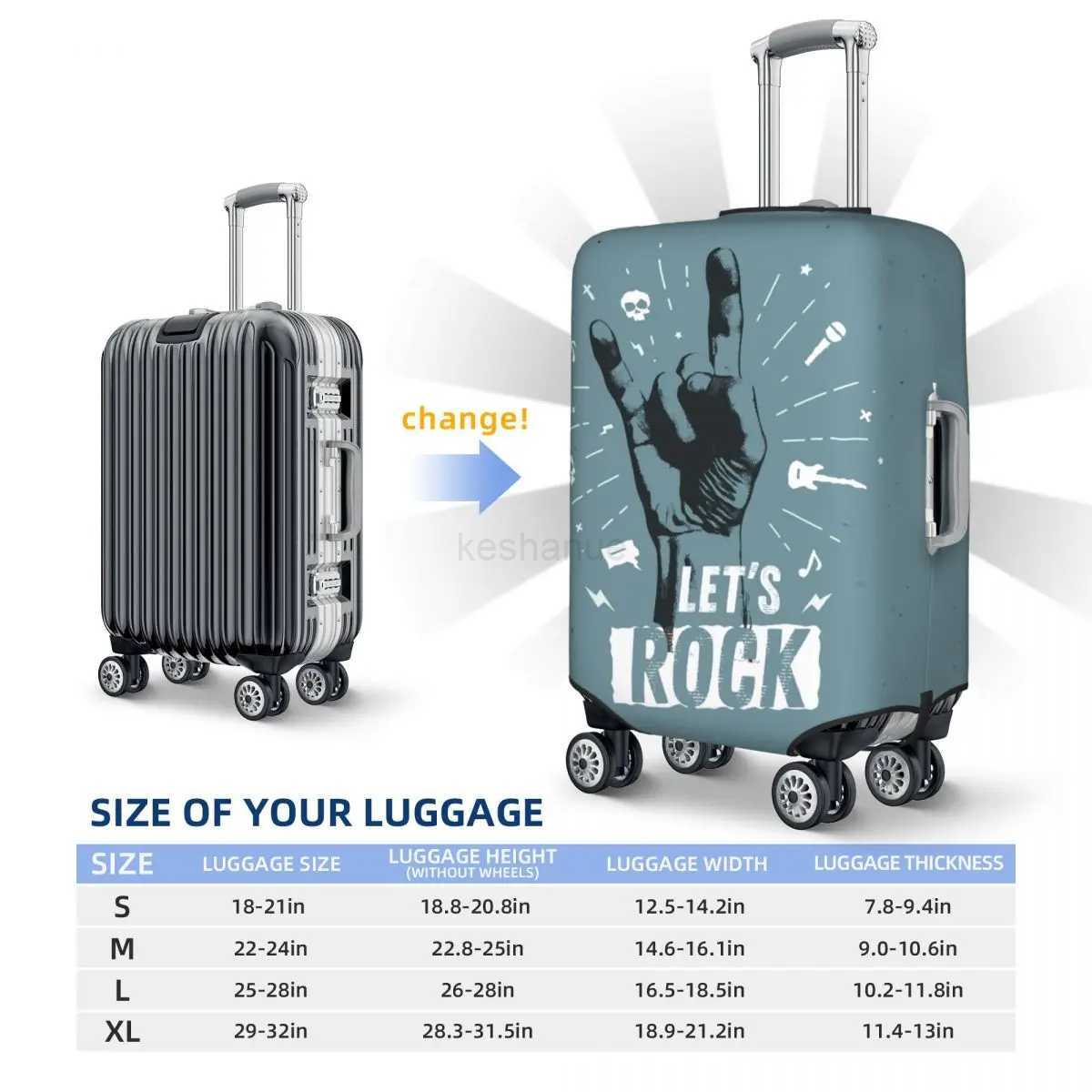 Hipster Vintage Label Suitcase Cover Rock Holiday Cruise Trip Elastic Luggage Case Protection Xmas GiftXJ240723