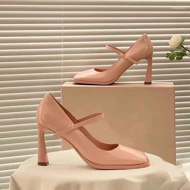Dress Shoes Square Toe Women Pumps Designer Sandals High Heels Summer Ankle Strap Party Star Style Wedding Prom