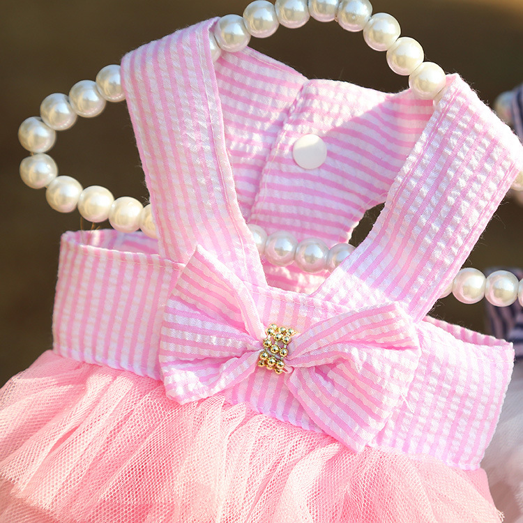 Luxury cat Designer Summer Princess Dress Kitten Pet Skirt Cute Printed Bow Lace Dog Dresses For Small Medium Puppies dog Poodle Chihuahua Apparel Ch2