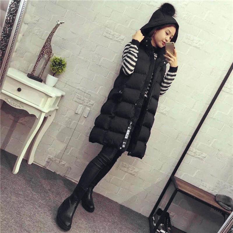Women Plus Size Hoodie Waistcoat Vest Loose Long Gilet Jacket Coat Autumn And Winter