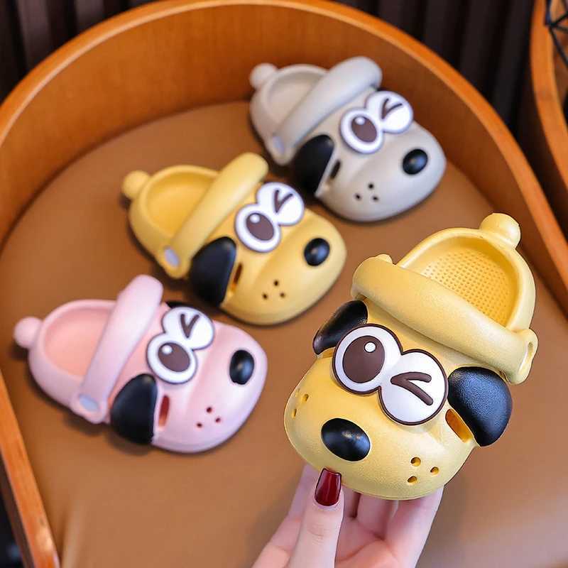 Sandals Summer Aged 1-5 Children Slippers Cute Cartoon Puppy Sandals For Boys Girl Flip Flops Non-Slip Toddler Home Kids Garden ShoesL24722 z250513