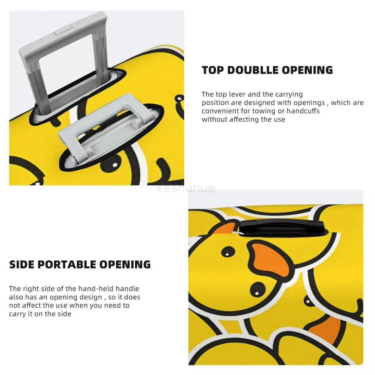 Rubber Duck Cartoon Suitcase Cover Vacation Animal Practical Luggage Case Cruise Trip ProtectorXJ240723