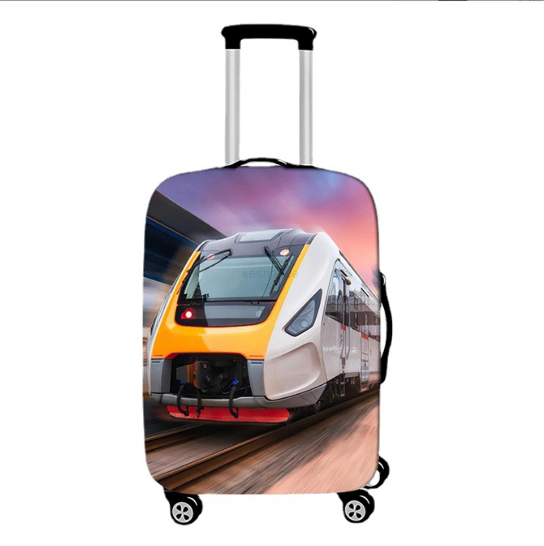 New High-speed Train Print Pattern Colour Graphics Pattern Suitcase Dust Waterproof Cover Unisex Pull Rod Box Protective CoverXJ240723
