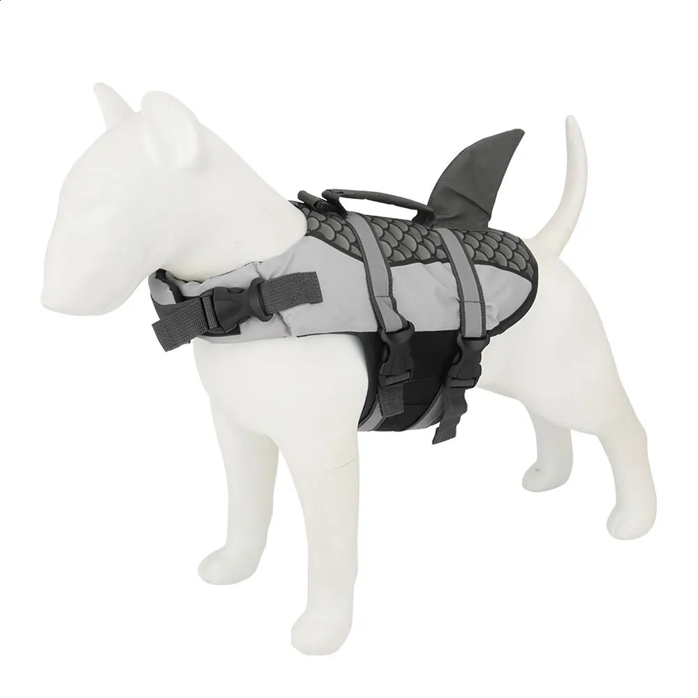 Scales Shark Swim Dog Clothes Life Jacket Vest Harness Pet Swimming Summer Swimwear 240722