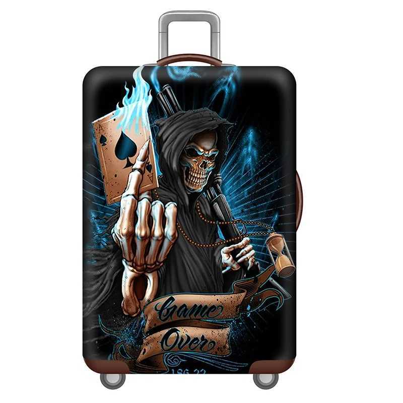Skull Luggage Protective Cover Travel Accessories 18-32 Inch Suitcases 3D Printed Elasticity Baggage Case Cover Travel GadgetsXJ240723