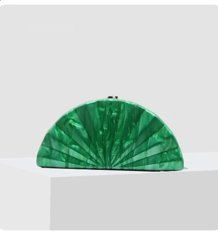 DHXJ Fan Shell Clutch Bag Acrylic egg clutch bag women wedding evening party cute ivory pearl color purse handbag summer 2024 240807