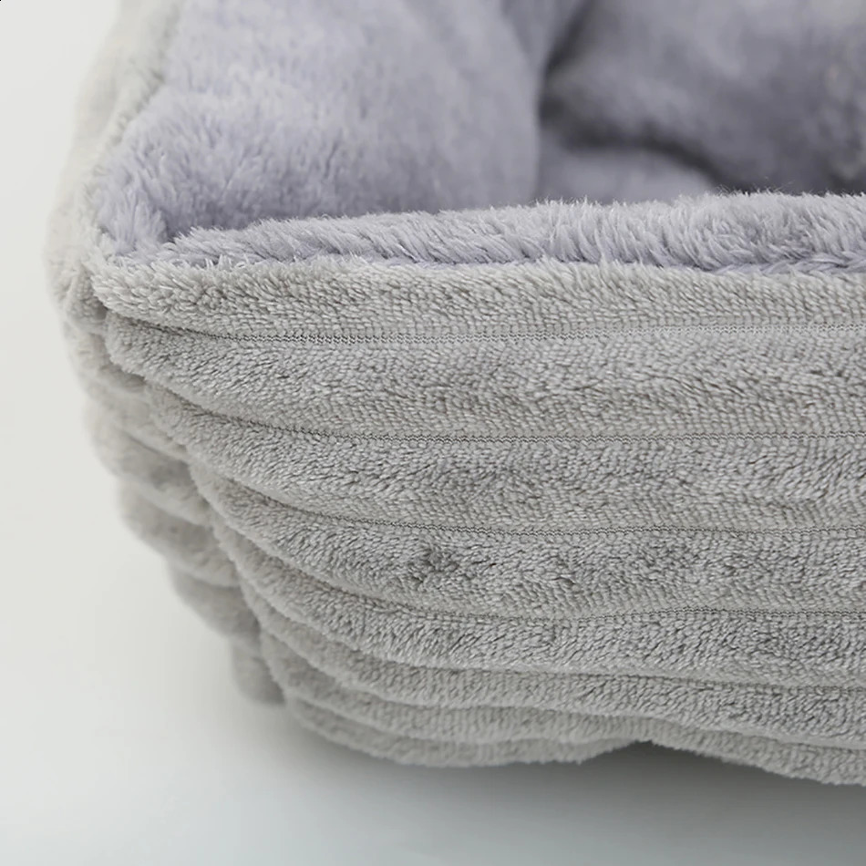 Bed for Dog Cat Pet Square Plush Kennel Medium Small Sofa Cushion Calming House Supplies Accessories 240722