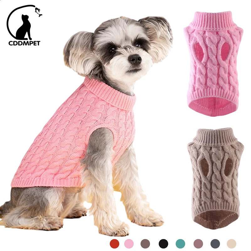 Dog Sweaters for Small Dogs Winter Warm Dog Clothes Turtleneck Knitted Pet Clothing Puppy Cat Sweater Vest Chihuahua Yorkie Coat 240722