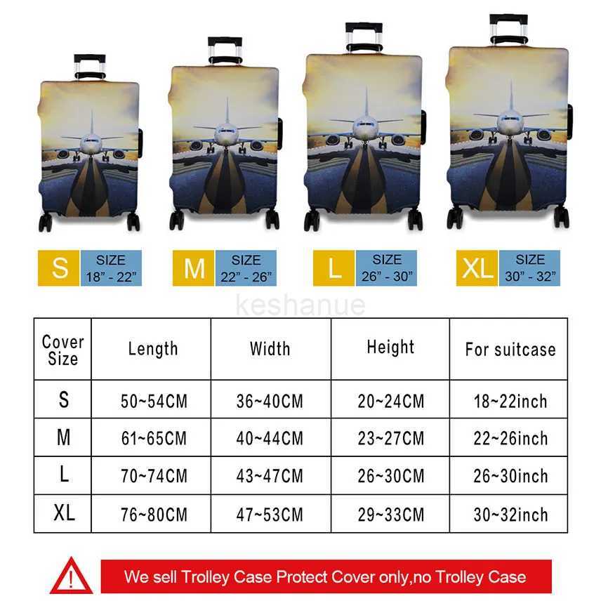 Aircraft pattern Elastic Luggage Protective Cover Zipper Suit For 18-30 inch Trunk Case Travel Suitcase Covers BagsXJ240723